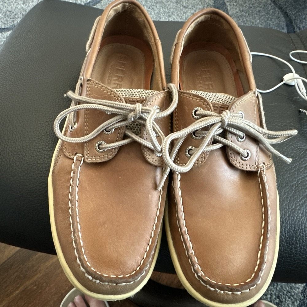 Sperry Top-sider Billfish 3 eye Boat Shoes Men's 8 M Dark Tan Leather 0799320